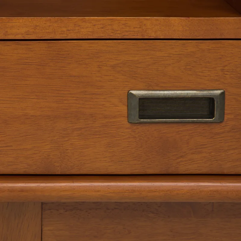 Draper - Mid Century Wide Bookcase and Storage Unit - Teak Brown