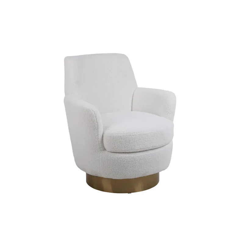 Teddy Swivel Barrel Chair, Swivel Accent Chairs Armchair For Living Room, Reading Chairs For Bedroom