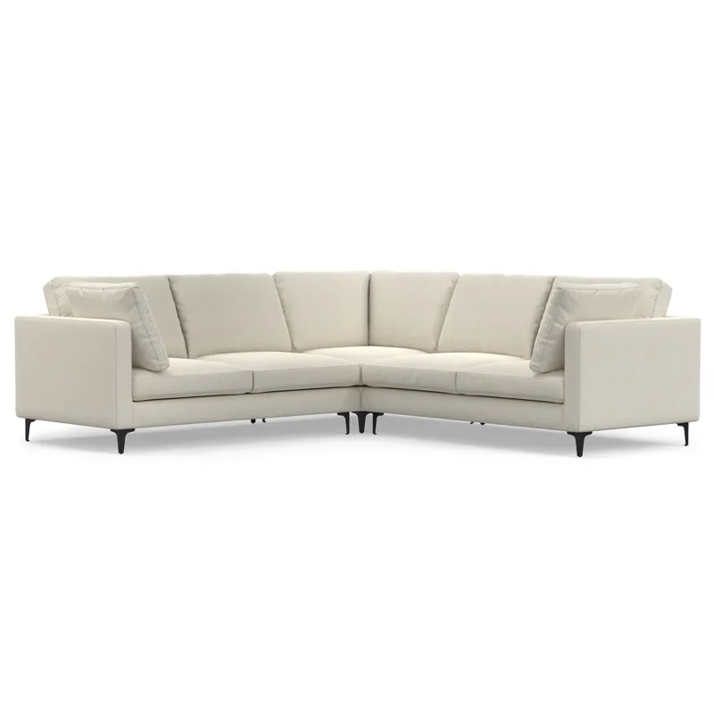 Ava - Mid Century Corner Sectional Sofa - Cream