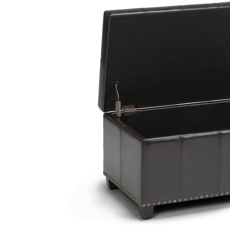 Amelia - Storage Ottoman Bench - Tanners Brown