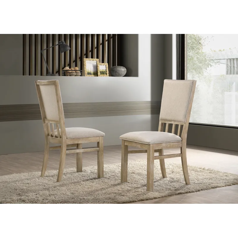 Brutus - 19\" Wide Contemporary Fabric Dining Chair (Set of 2) - Reclaimed Wheat