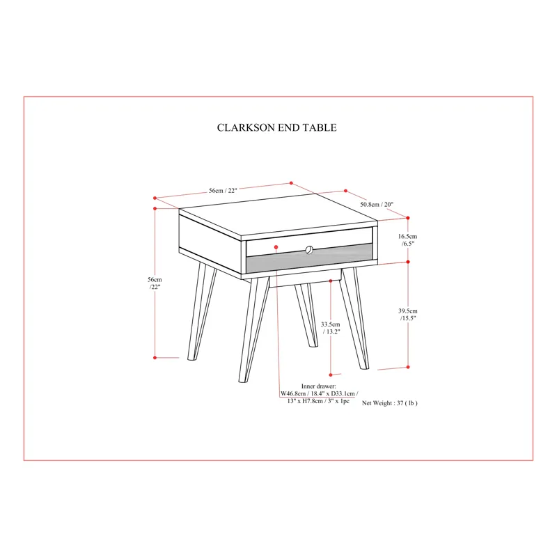 Clarkson - End Table - Rustic Natural Aged Brown