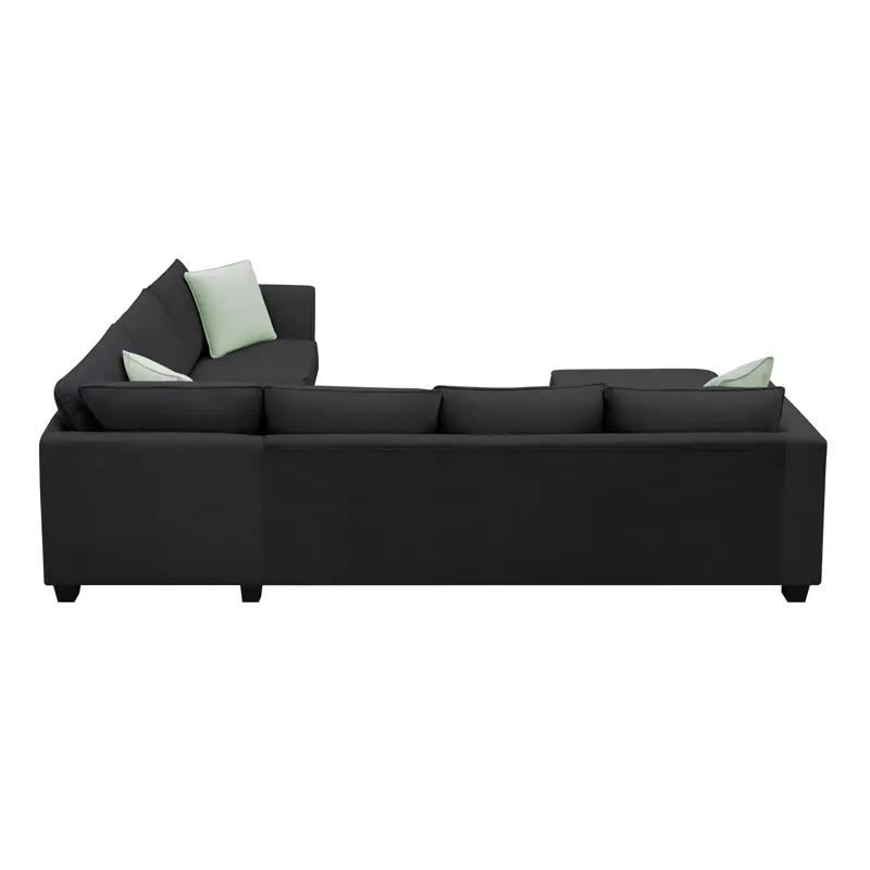 Sectional Sofa Couches Living Room Sets, 7 Seats Modular Sectional Sofa With Ottoman, L Shape Fabric