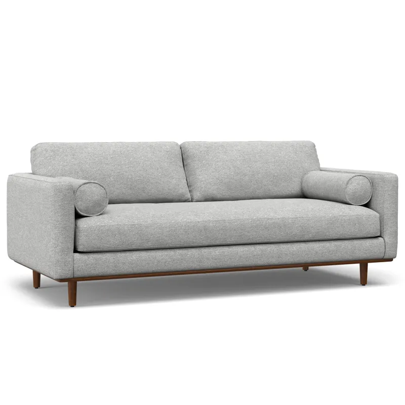 Morrison - 89\" Sofa and Ottoman Set - Mist Gray
