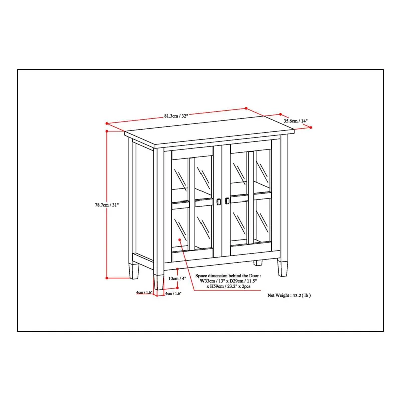 Warm Shaker - Low Storage Cabinet - Light Golden Brown