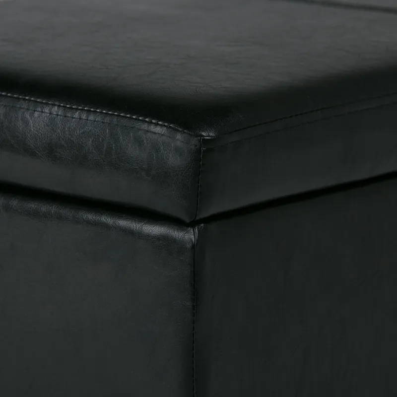 Avalon - Storage Ottoman Bench - Midnight Black