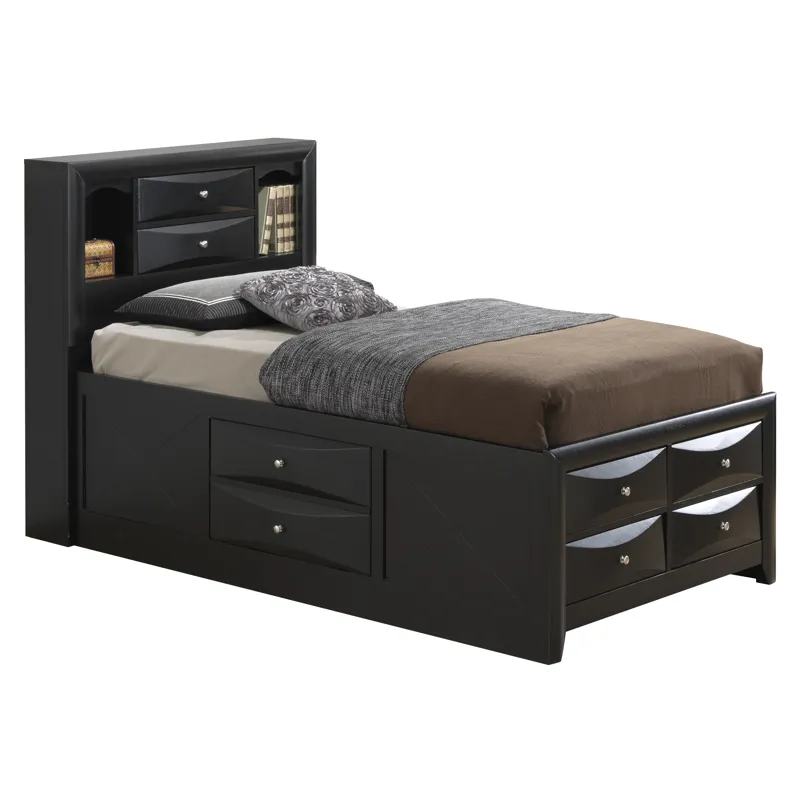 Marilla - G1500G-QSB3 Queen Storage Bed - Black