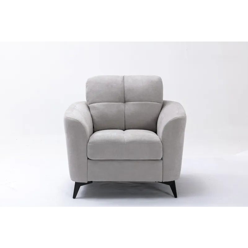 Callie - Woven Fabric Living Room Sofa, Loveseat, Chair (Set of 3) - Light Gray