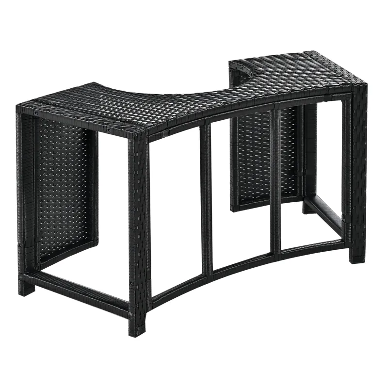 Spa Surround Spa Frame Patio Rattan Sofa Set With Storage Spaces, Mini Sofa And Comfortable Cushion 