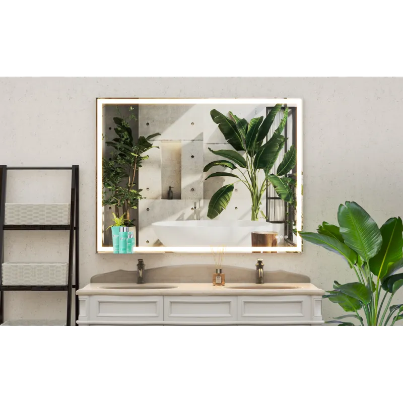 LED Bathroom Vanity Mirror Wall Mounted, Adjustable White / Warm / Natural Lights Anti-Fog Touch Swi