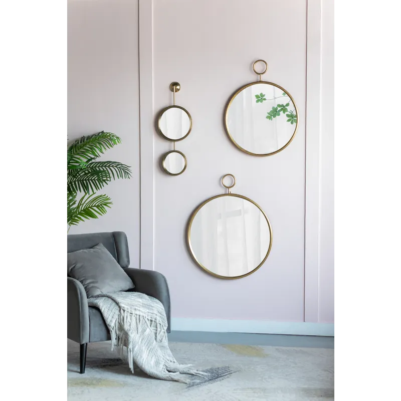 Circle Wall Mirror With Metal Frame, Accent Mirror For Living Room, Entryway, Office - Gold