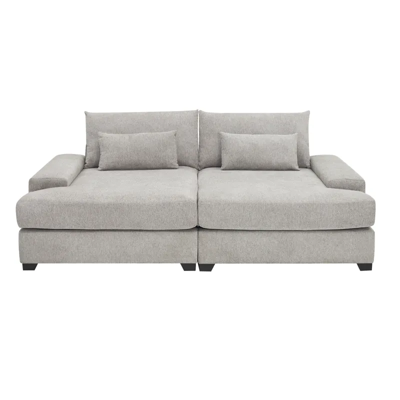 Jaylee - Light Gray Fabric 88\" Wide Oversized Sleeper Sofa