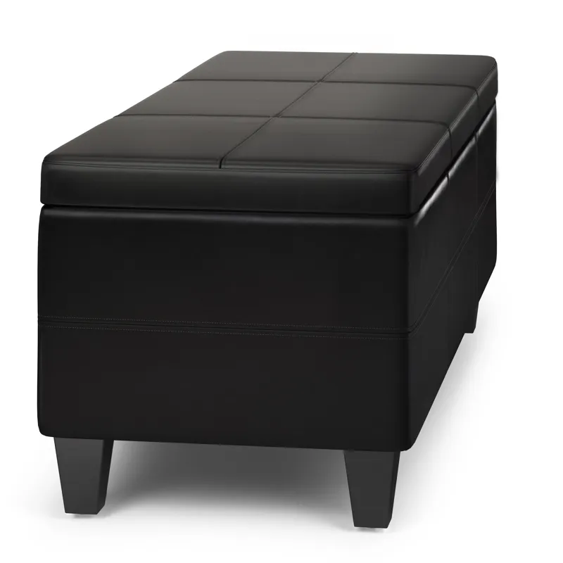 Afton - Storage Ottoman Bench - Midnight Black