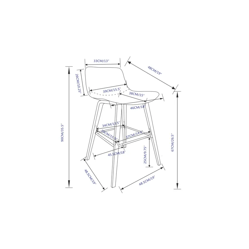 Addy - 26\" Counter Stool (Set of 2) - Distressed Brown