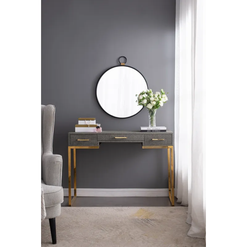 Wall Mirror With Black Frame, Contemporary Minimalist Accent Mirror For Living Room, Foyer, Entryway