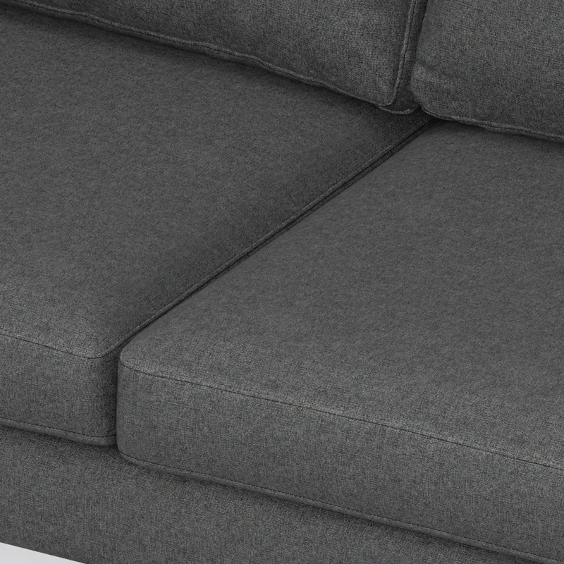 Ava - Mid Century Corner Sectional Sofa - Pebble Gray