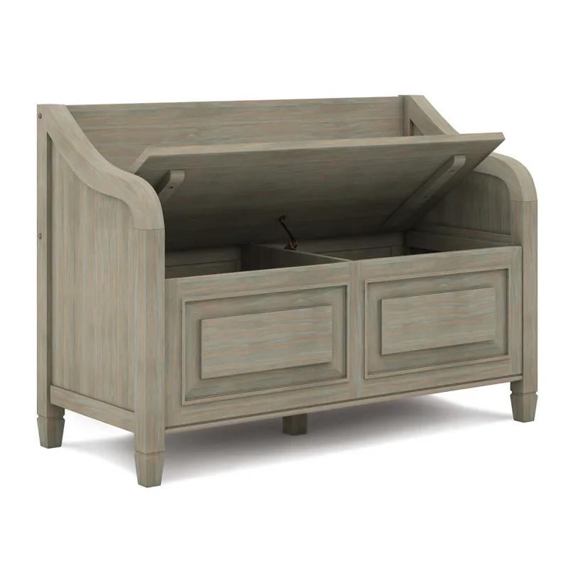 Connaught - Entryway Storage Bench - Distressed Grey