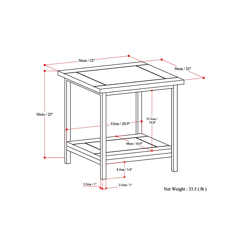 Skyler - End Table - Dark Cognac Brown
