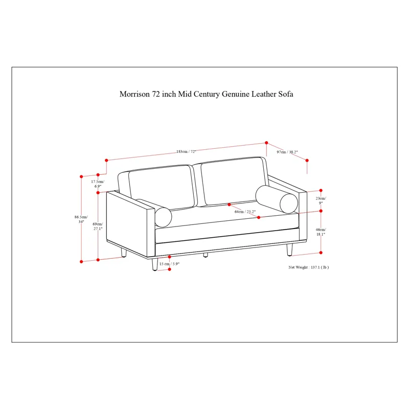 Morrison - 72" Sofa - Caramel Brown