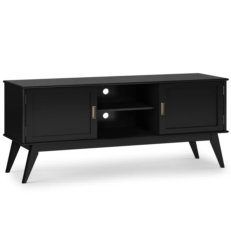 Draper - Mid Century Low TV Media Stand - Black