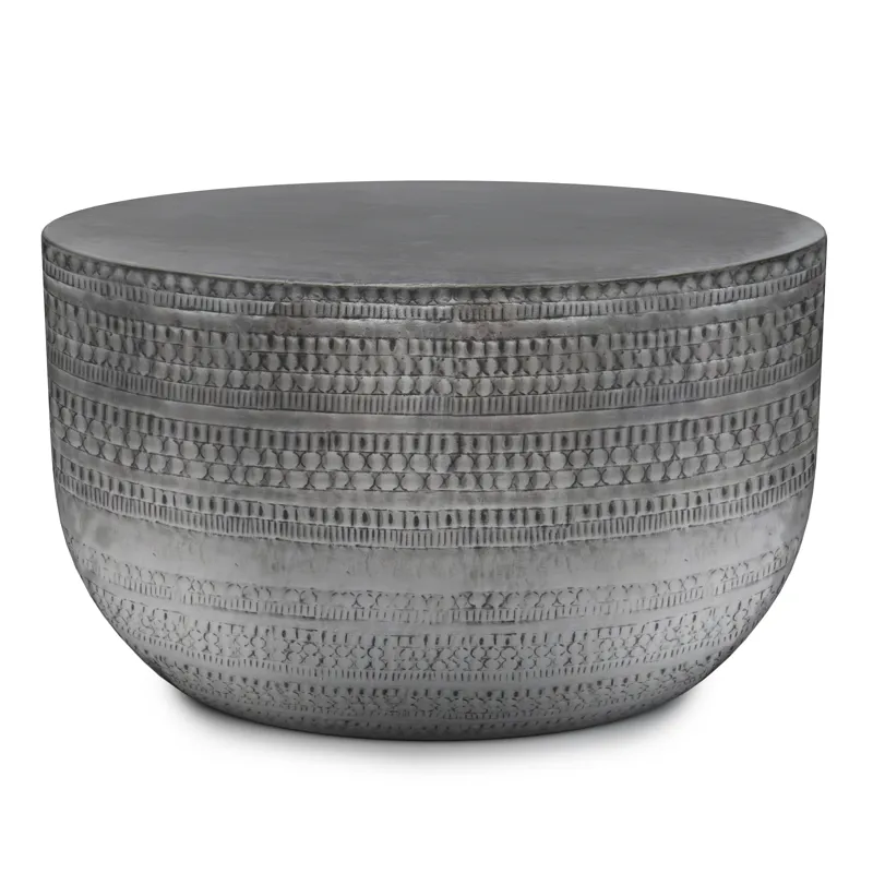 Johnsen - Metal Coffee Table - Antique Silver