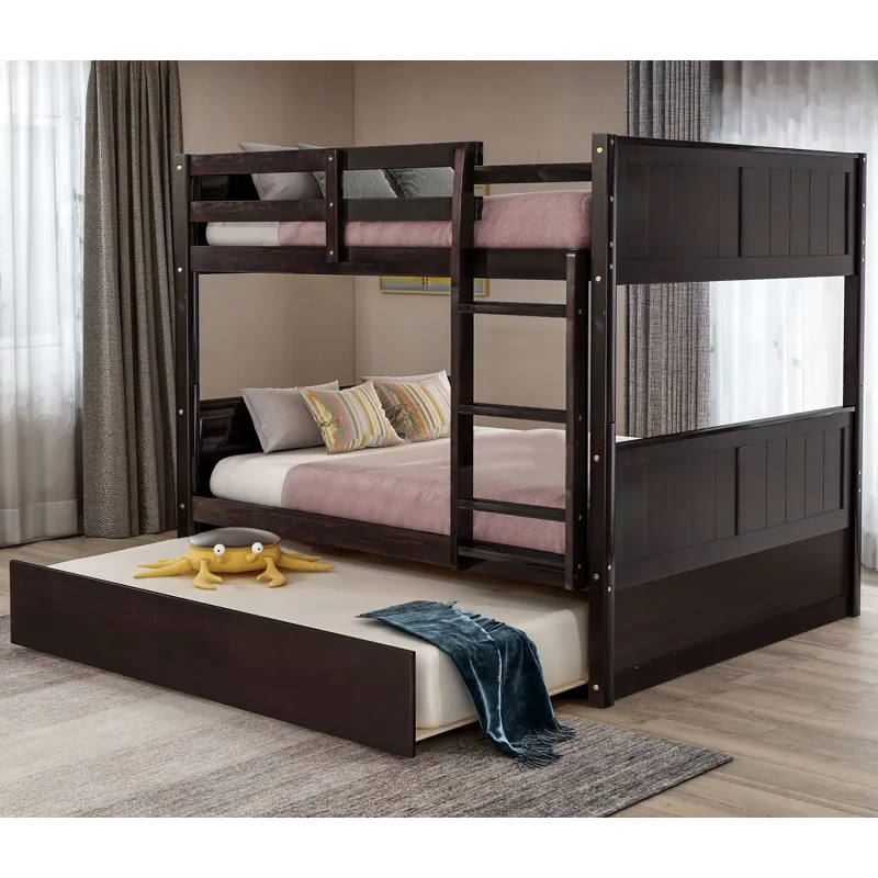 Full Over Full Bunk Bed With Twin Size Trundle - Espresso