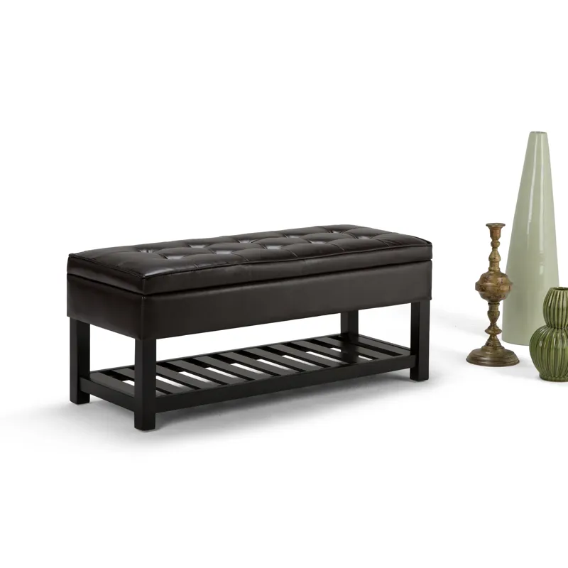 Cosmopolitan - Storage Ottoman Bench with Open Bottom - Tanners Brown