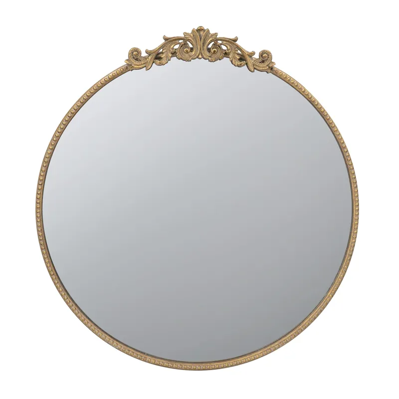 Round Wall Mounted Mirror With Metal Frame For Bathroom Living Room - Gold