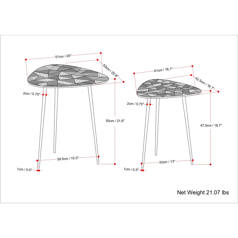 Shelton - 2 Pc Metal Nesting Table - Nickel