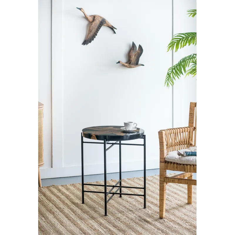 Side Table - Black / Brown