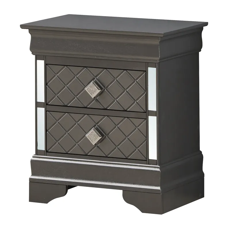 Verona - G6702-N Nightstand - Metalic Black