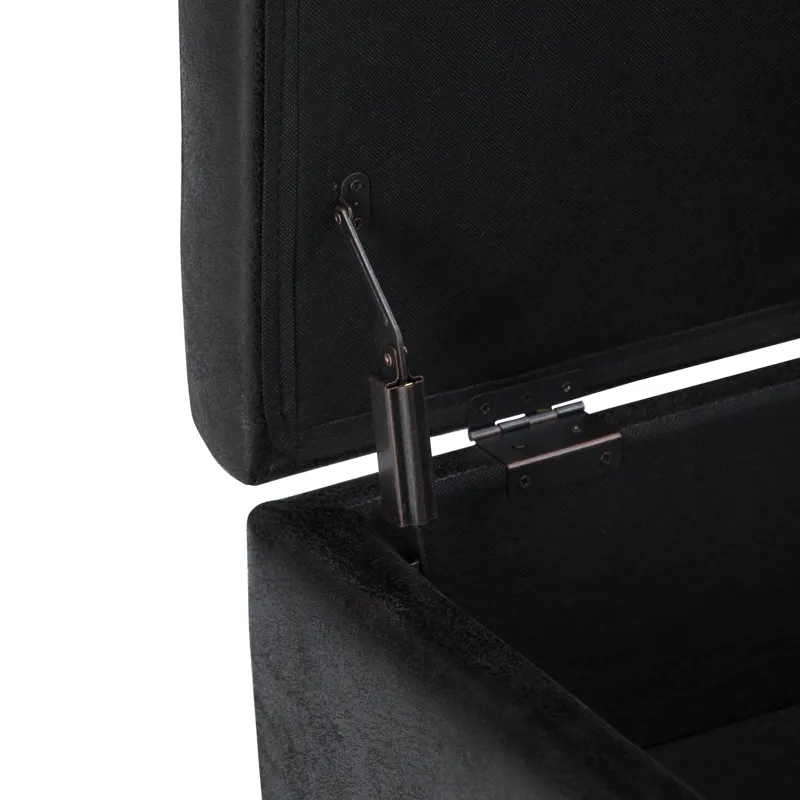 Owen - Coffee Table Storage Ottoman - Distressed Black