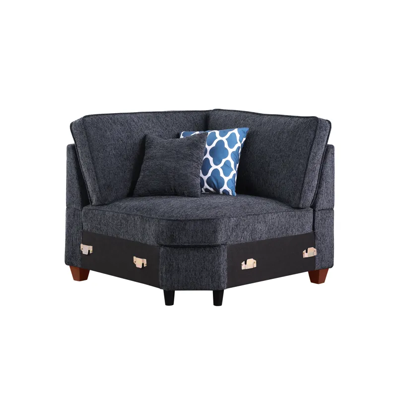 Gina - Sectional Sofa With Ottoman - Black