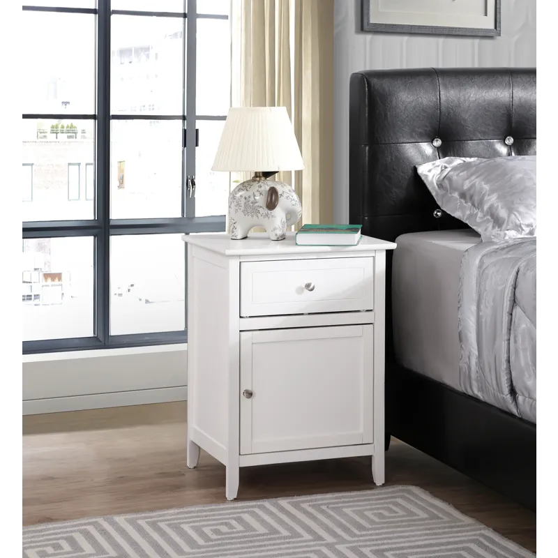 Izzy - G1417-N-90 1 Drawer /1 Door Nightstand - White
