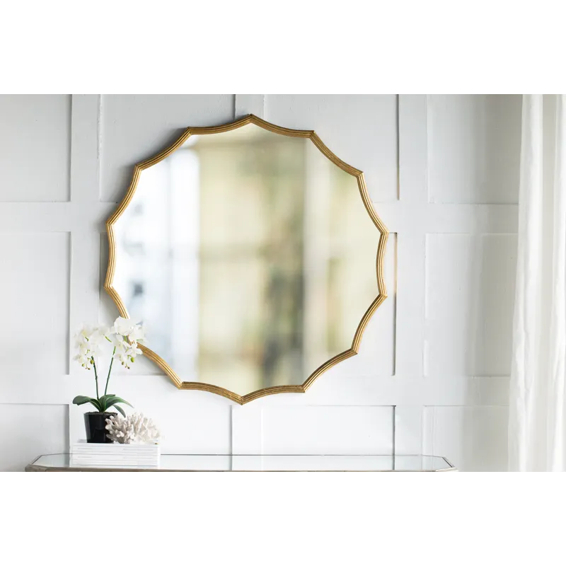 Round Sunburst Wall Mirror, Wall Decor Mirror For Entryway Bedroom Living Room - Gold
