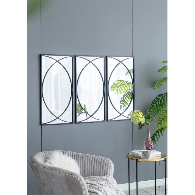 Rectangular Wall Mirrors, Home Decor For Living Room Bedroom Entryway - Black
