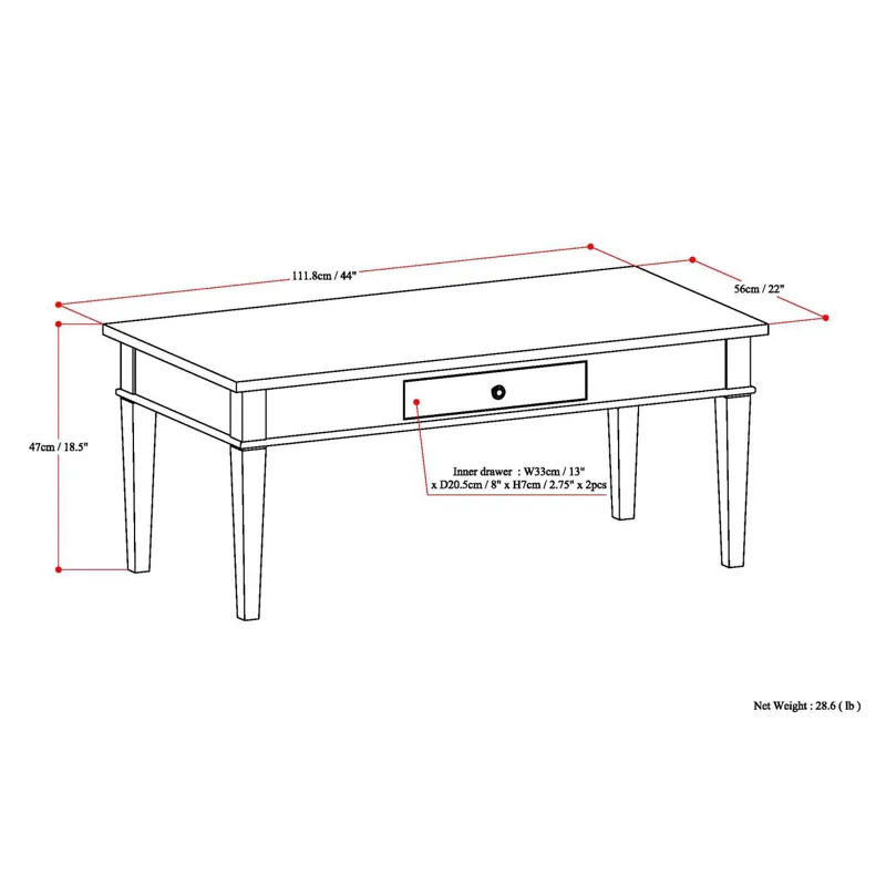Carlton - Coffee Table - Dark Tobacco Brown