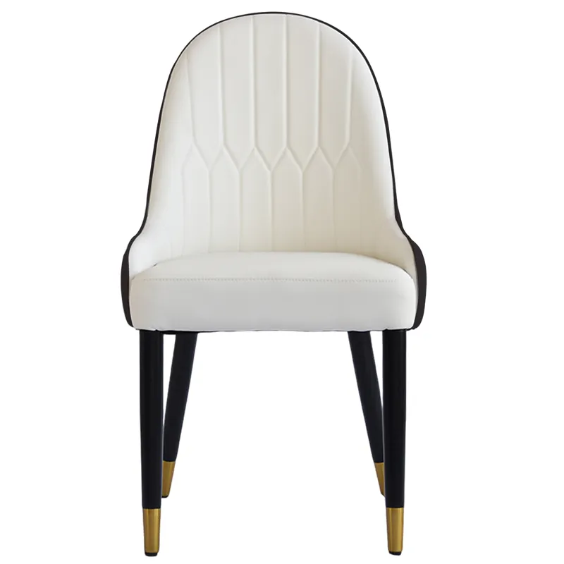Modern PU Sponge-Filled Dining Chair, Solid Wood Metal Legs, Suitable For Restaurants, Living Rooms 