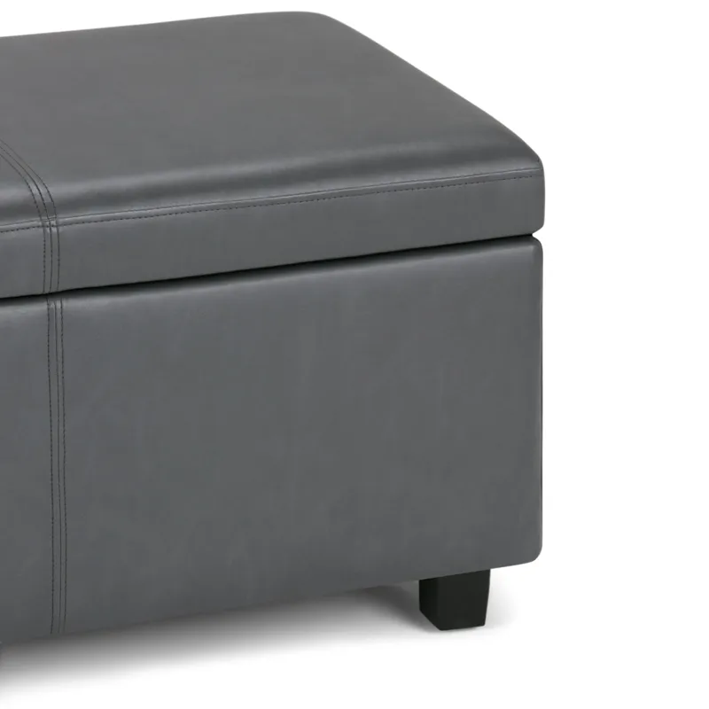 Avalon - Storage Ottoman Bench - Stone Grey