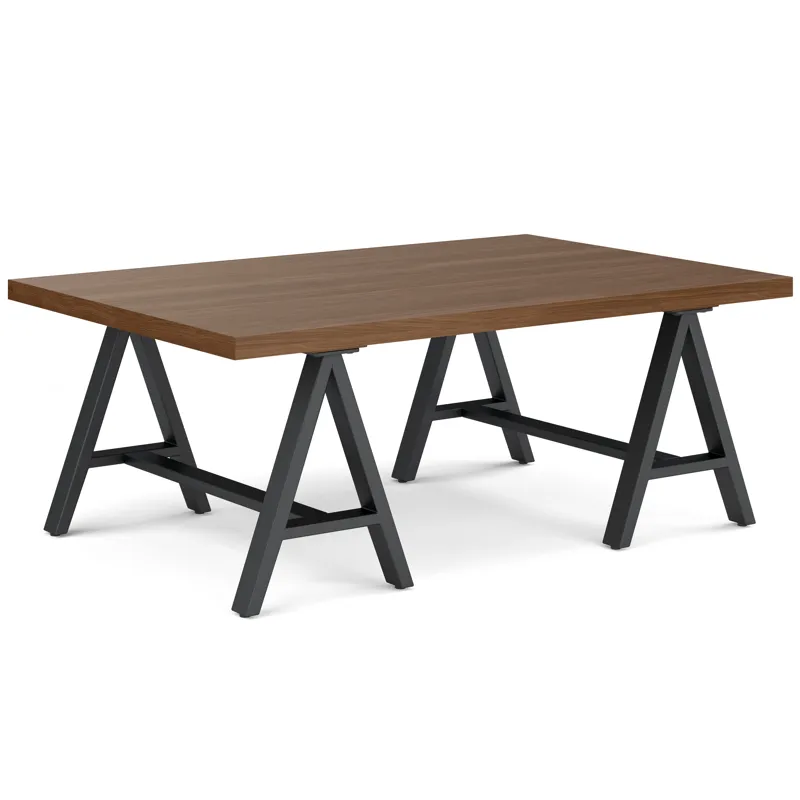 Sawhorse - Solid Walnut Veneer and Metal Coffee Table - Walnut