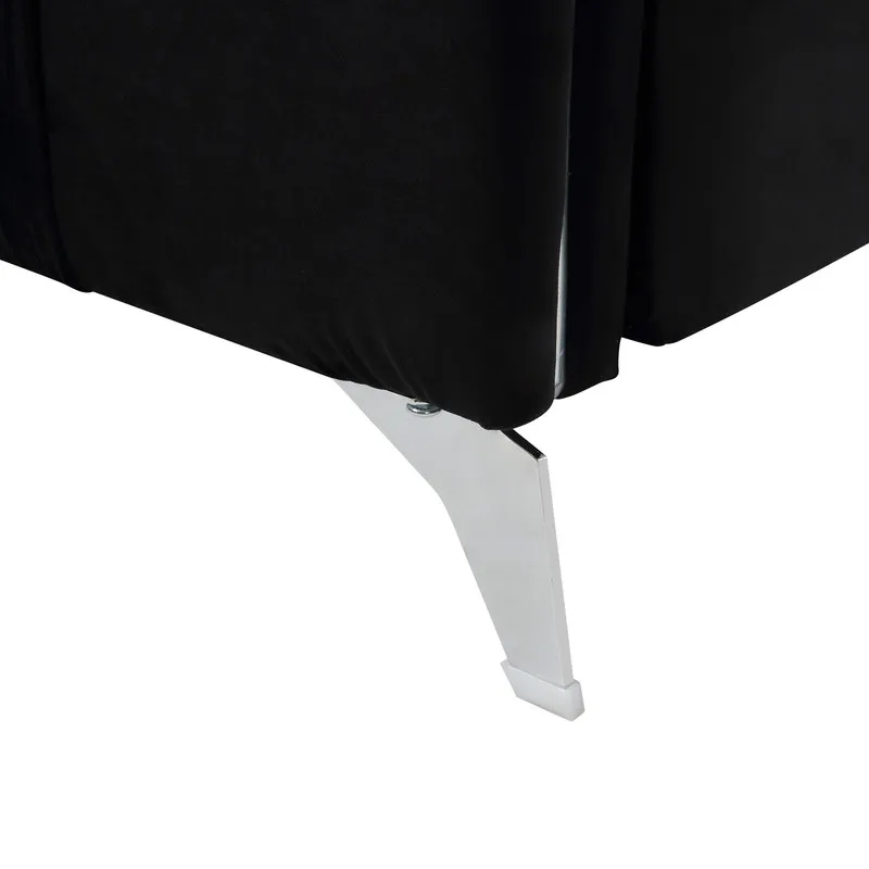 Hathaway - Velvet Modern Chic Loveseat Couch - Black