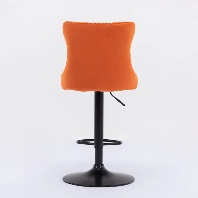 Swivel Velvet Barstools Adjusatble Seat Height, Modern Upholstered Bar Stools With Backs Comfortable