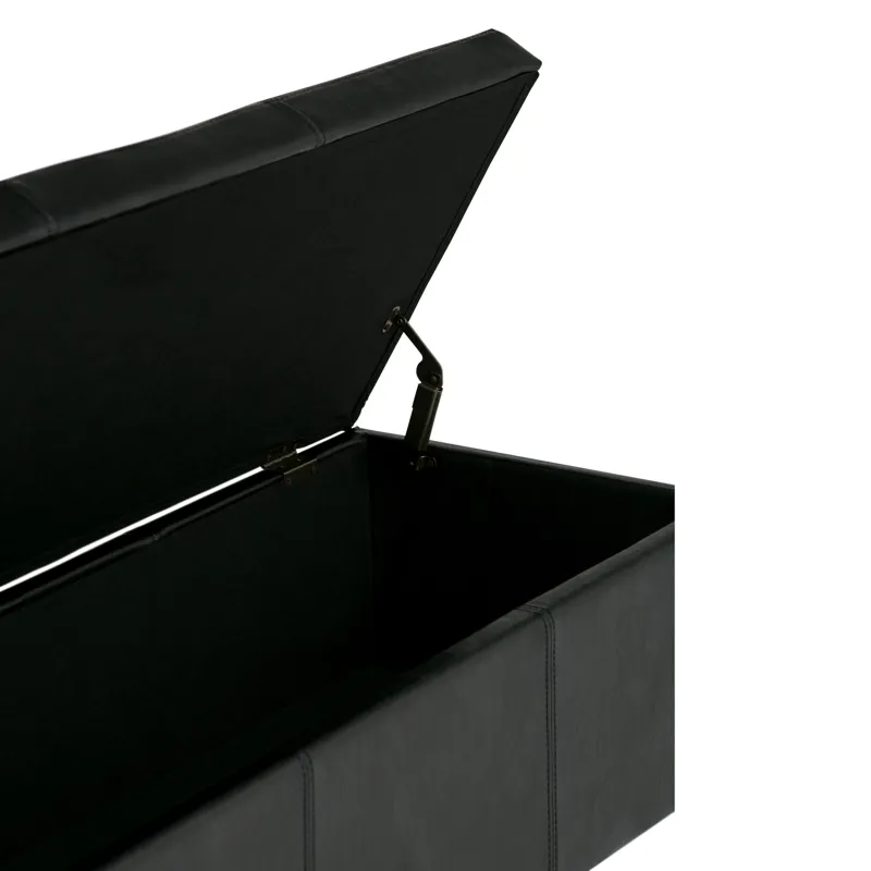 Avalon - Storage Ottoman Bench - Midnight Black