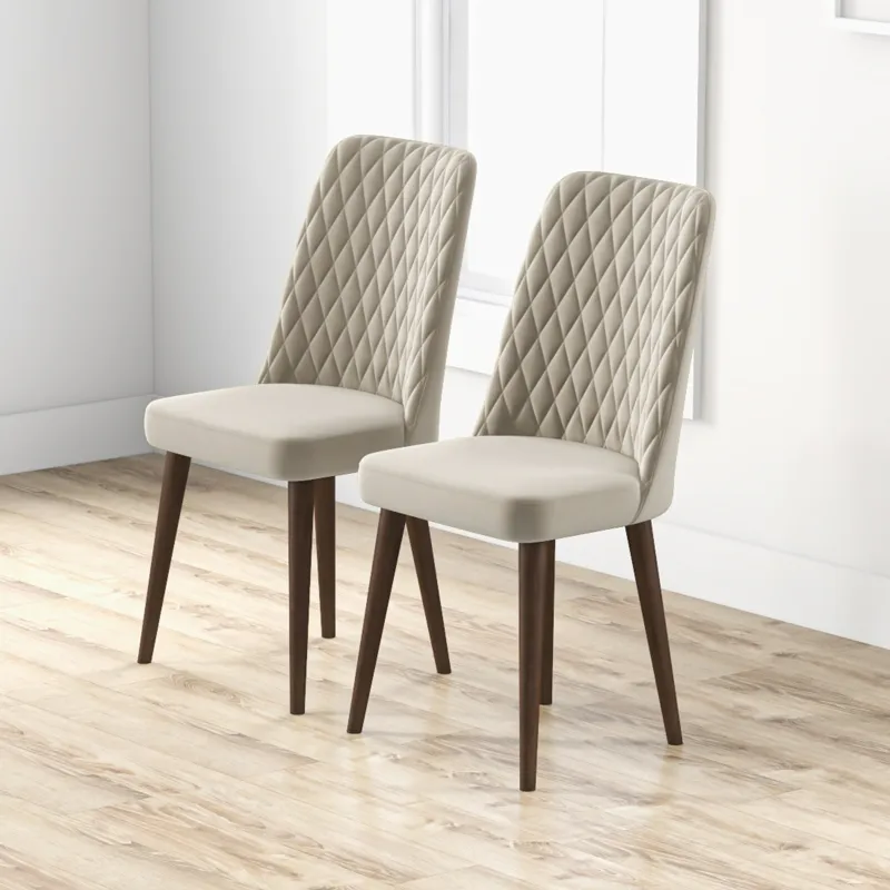 Katie - Mid-Century Modern Velvet Dining Chair (Set of 2) - Multi