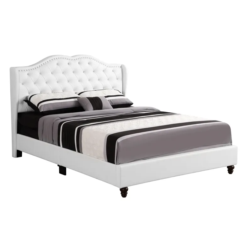 Joy - G1926-QB-UP Queen Upholstered Bed - White
