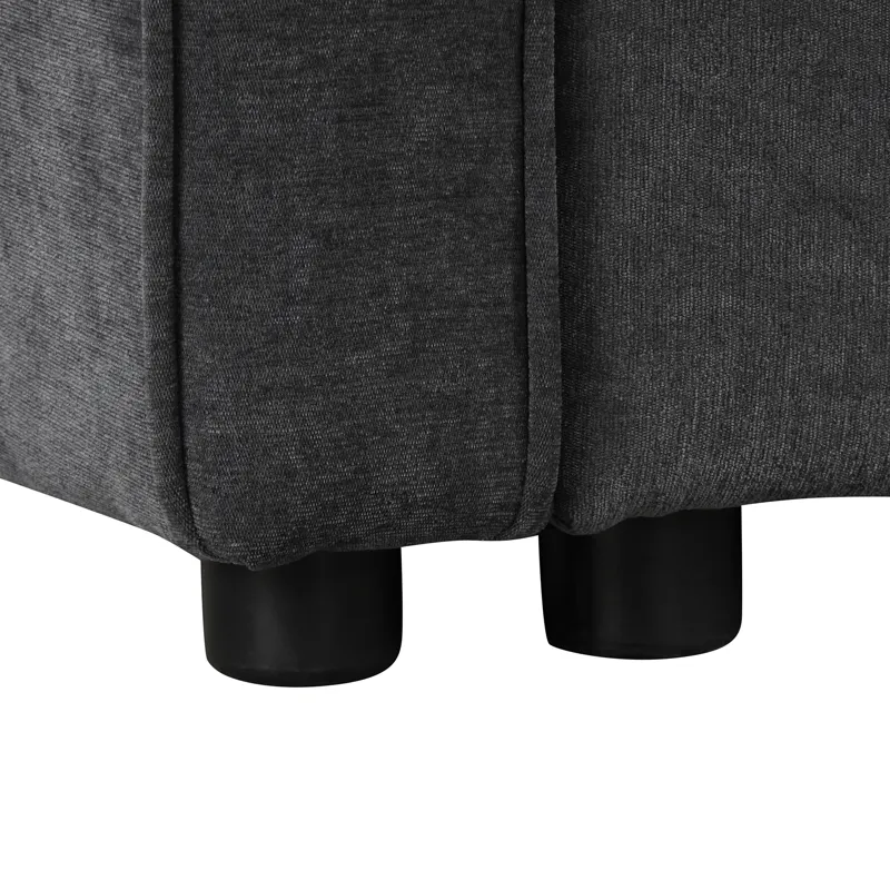 L-Shaped Sofa Convertible Sofa Bed Pull Out Sofa Sleeper With Two Back Pillows, Two USB Ports And Tw