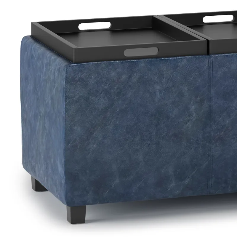 Avalon - Storage Ottoman - Denim Blue