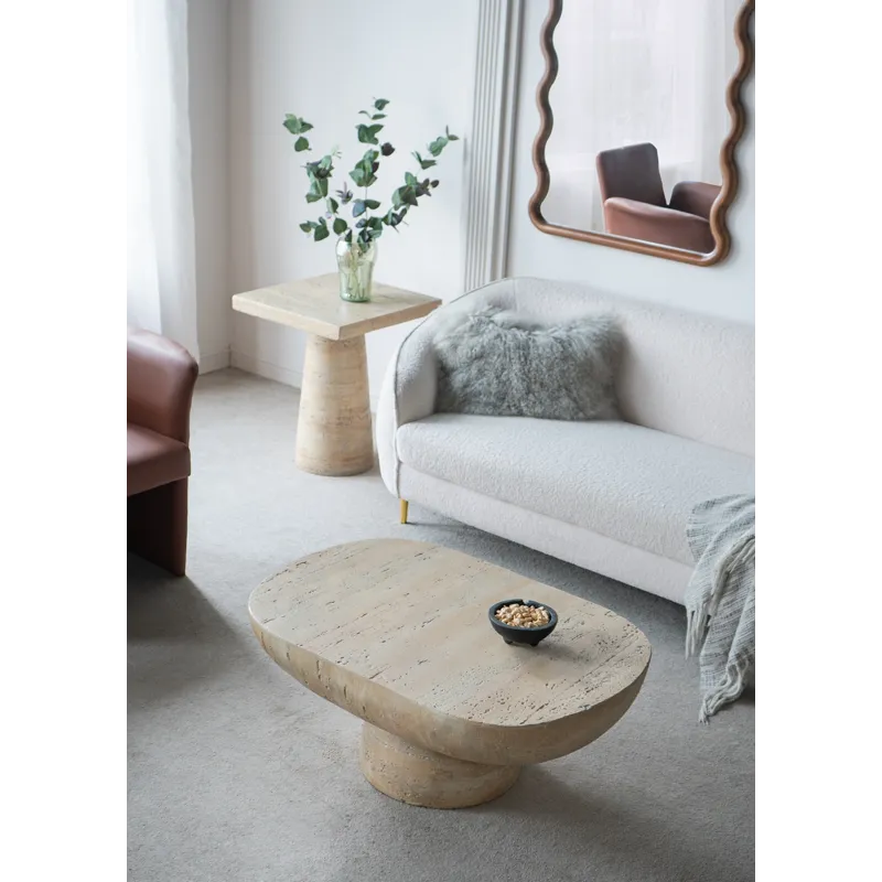 Oval Coffee Table - Cream