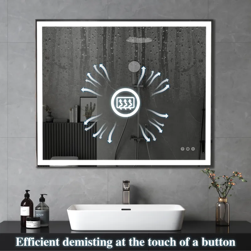 LED Bathroom Vanity Mirror Wall Mounted Adjustable White / Warm / Natural Lights Anti-Fog Touch Swit