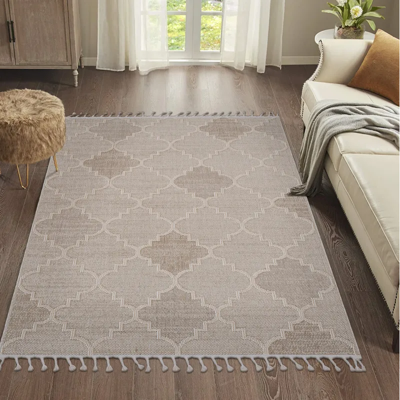 Guros - 8\' x 10\' Trellis Indoor / Outdoor Area Rug - Cream